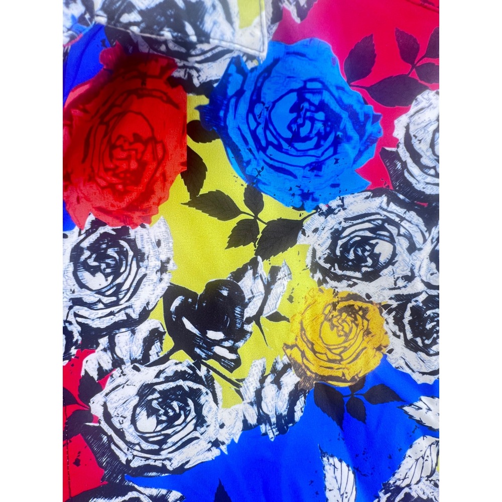 Fresh Prints of Bel-Air Mens Large Floral Rose Button Down Shirt Multi-Color‎ L